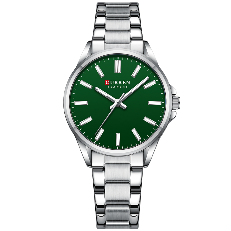 CURREN 9090 PLATEADO FONDO VERDE DAMA