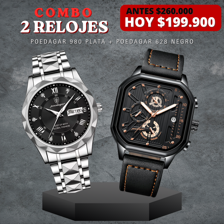 COMBO POEGARAR 980 PLATA + POEDAGAR 628 NEGRO