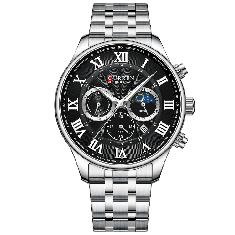 CURREN 8427 PLATA NEGRO