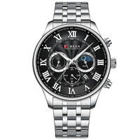 CURREN 8427 PLATA NEGRO