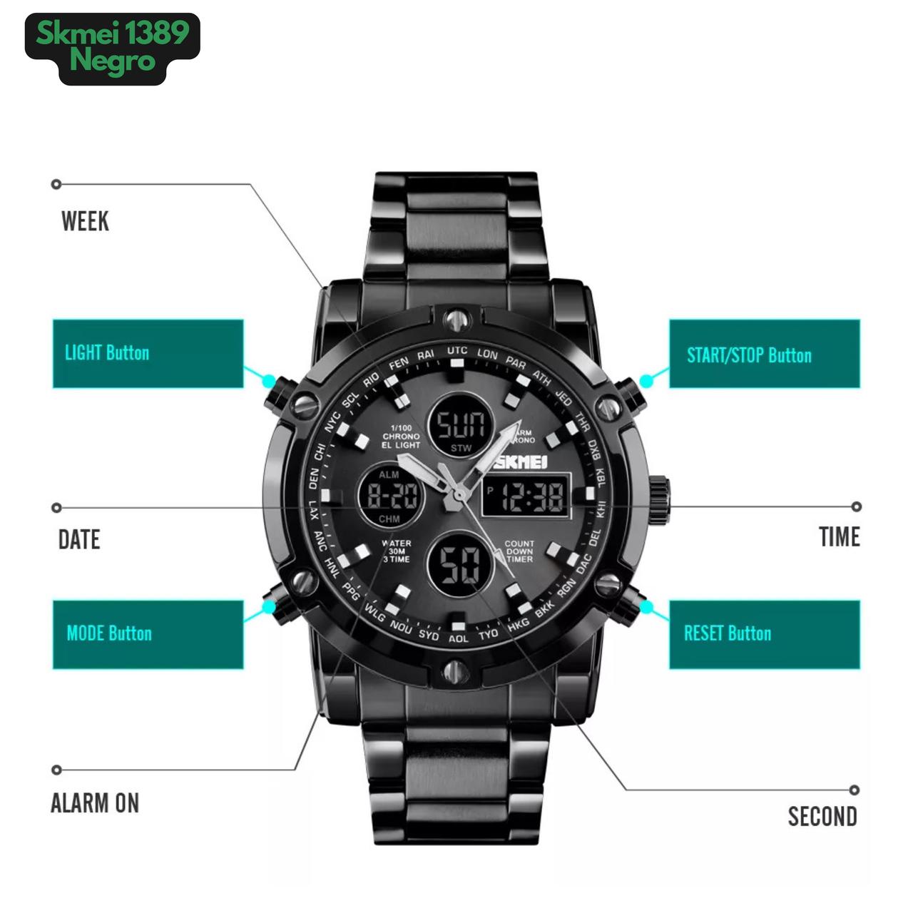 SKMEI 1389 NEGRO