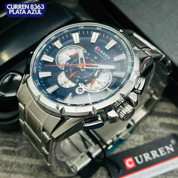 Curren 8363 Plata Azul