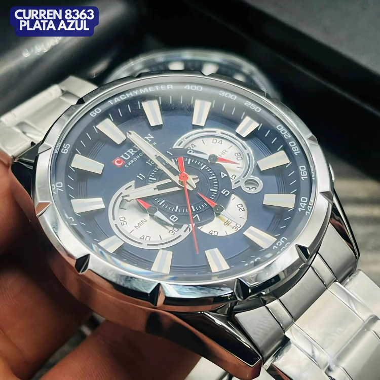Curren 8363 Plata Azul