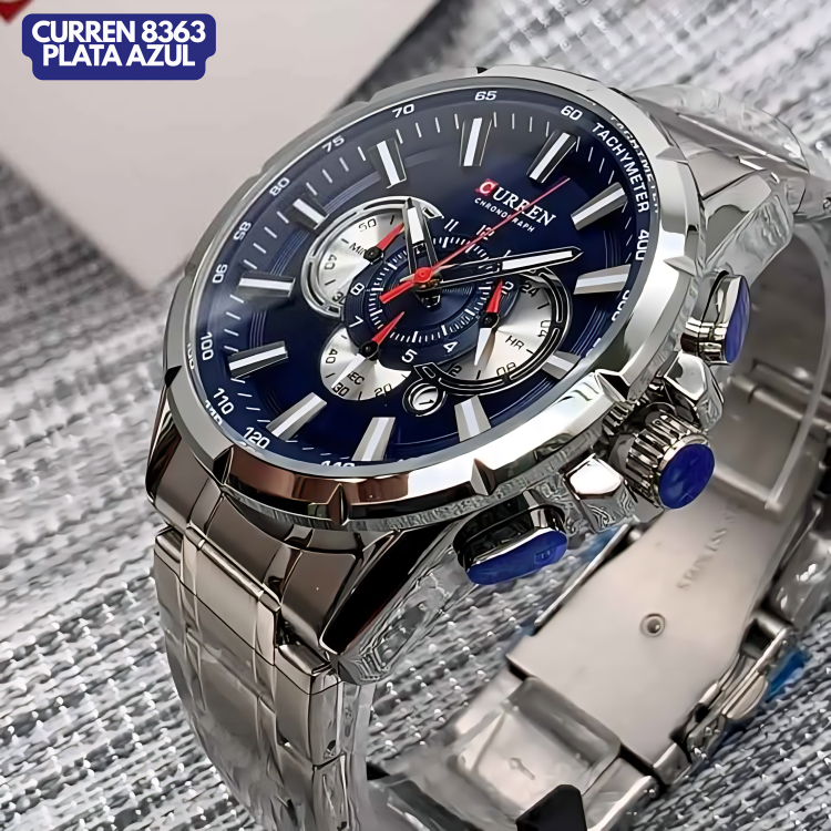 Curren 8363 Plata Azul