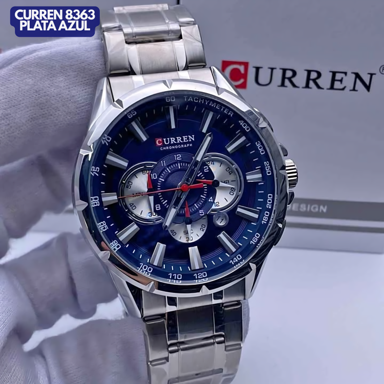 Curren 8363 Plata Azul