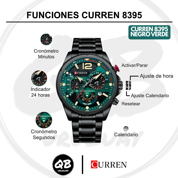 CURREN 8395 NEGRO/VERDE