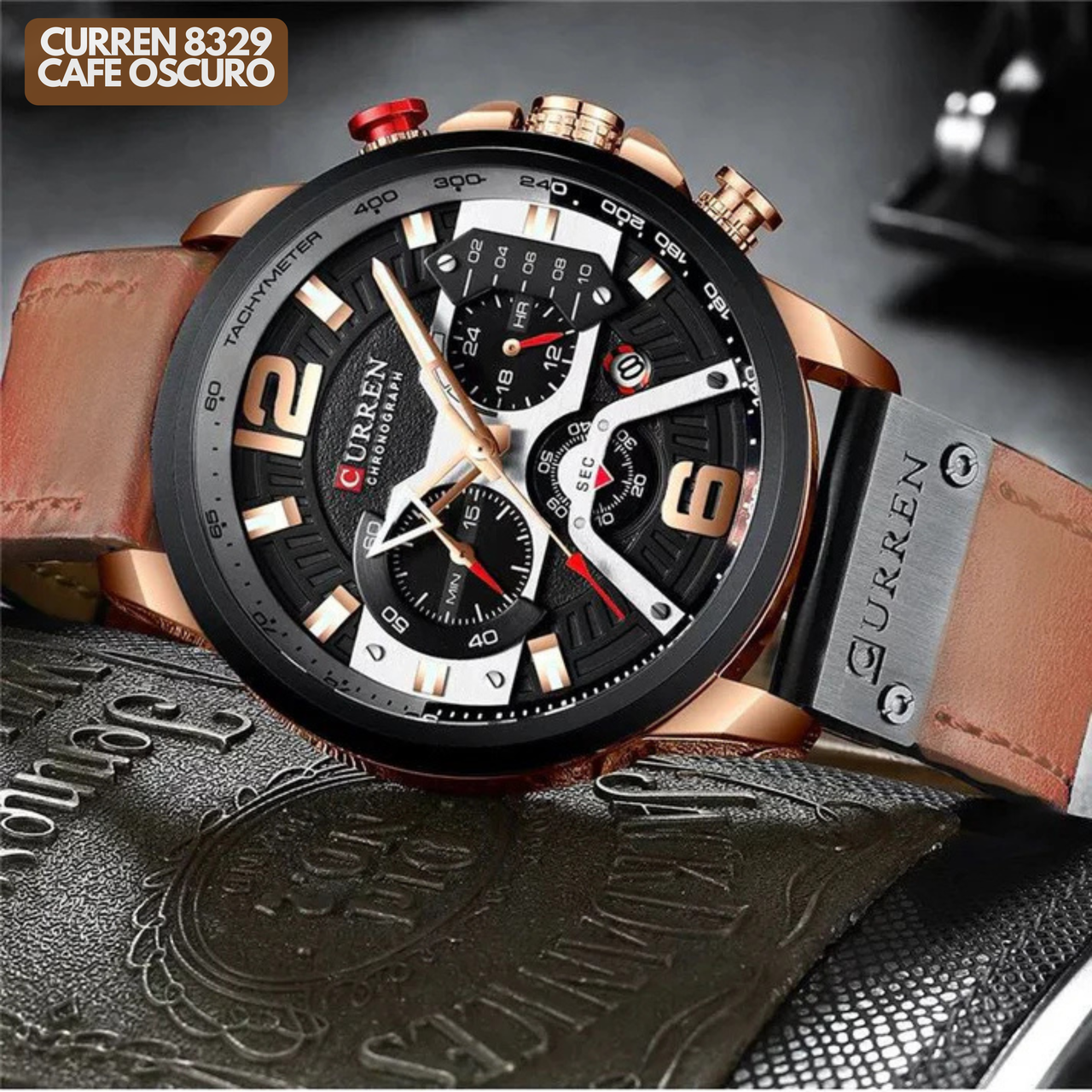 CURREN 8329 EN CUERO CAFE OSCURO