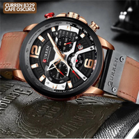 CURREN 8329 EN CUERO CAFE OSCURO