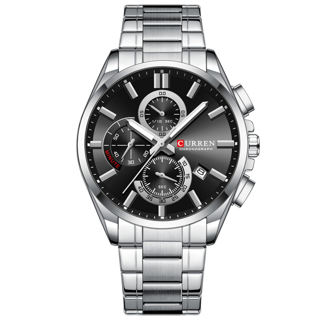CURREN 8475 PLATA FONDO NEGRO