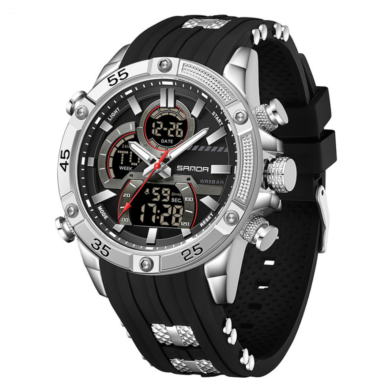 Sanda 6162 Negro Plateado