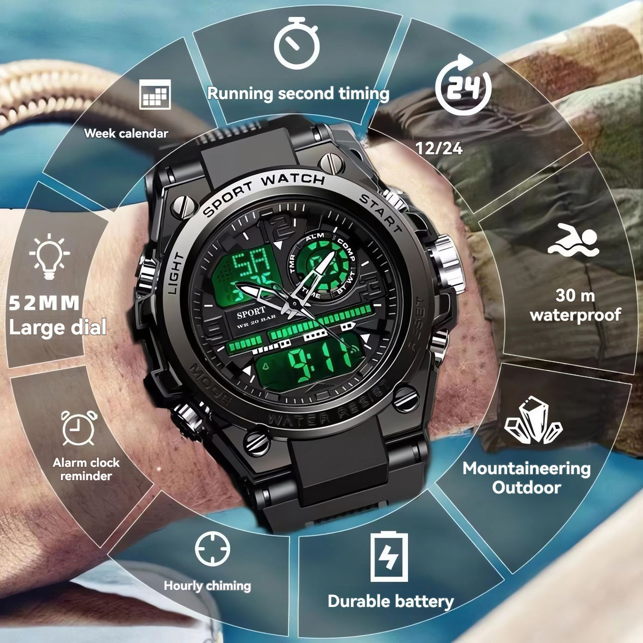 SANDA SPORWATCH NEGRO