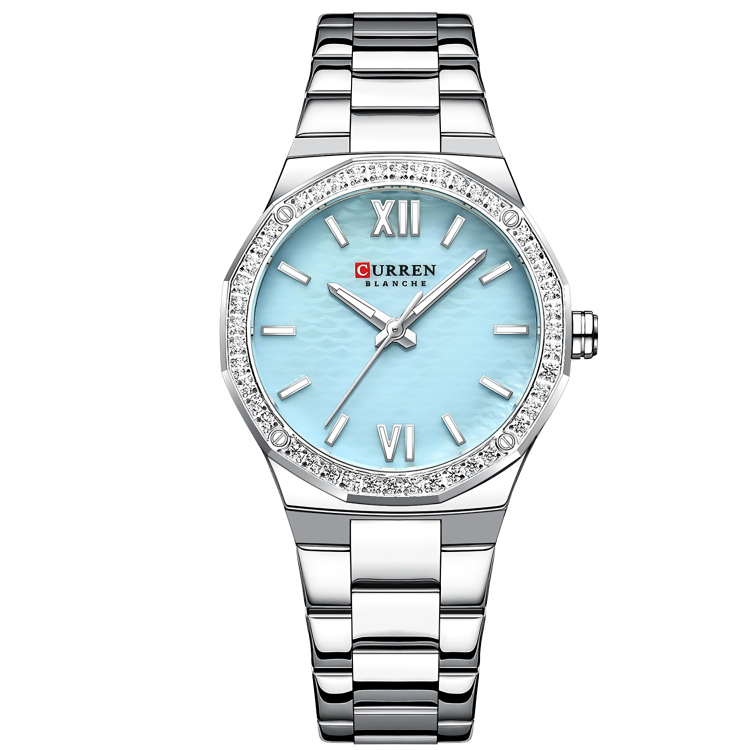 CURREN 9103 PLATEADO CELESTE DAMA