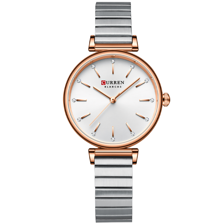 CURREN 9081 ACERO PLATA BLANCO DAMA