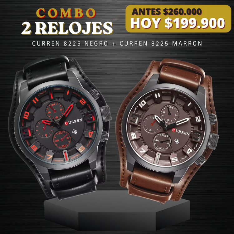 COMBO CURREN 8225 CAFE + CURREN 8225 NEGRO