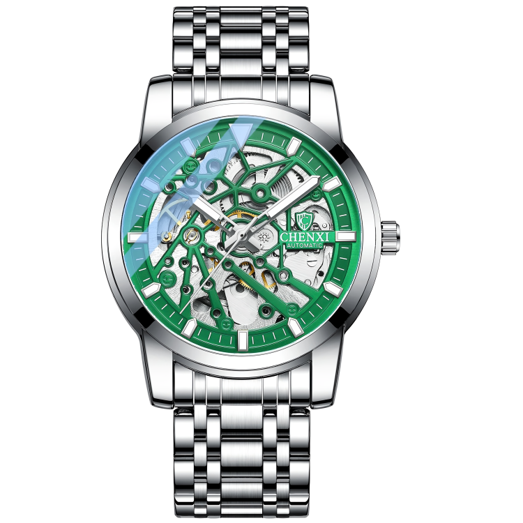 Chenxi 8812 Automático plata verde